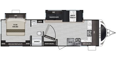 2020 Dutchmen Kodiak Ultimate 2921FKDS floorplan