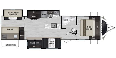 2020 Dutchmen Kodiak Ultimate 3321BHSL floorplan