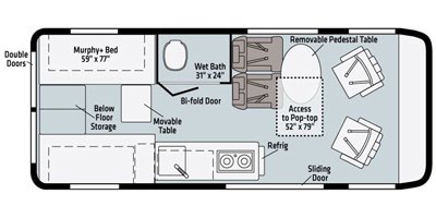 2020 Winnebago Solis 59P floorplan