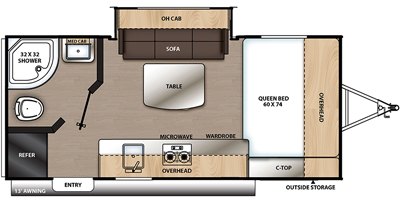 2020 Coachmen Catalina Summit Series 7 174FQS floorplan