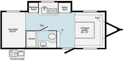 2020 Winnebago HIKE H172BH floorplan