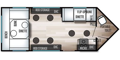 2020 Forest River Cherokee Grey Wolf Fish House 16BF floorplan