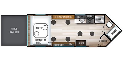 2020 Forest River Cherokee Grey Wolf Fish House 17TH floorplan