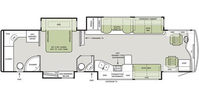 2020 Tiffin Motorhomes Phaeton 40 QBH floorplan