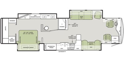 2020 Tiffin Motorhomes Phaeton 40 AH floorplan