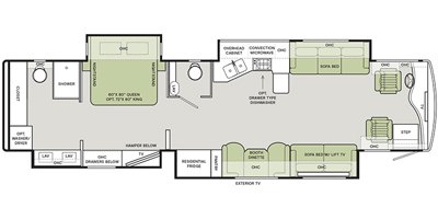 2020 Tiffin Motorhomes Phaeton 40 IH floorplan