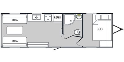 2020 Genesis Supreme Wanderer Travel Trailer 24FSWL floorplan