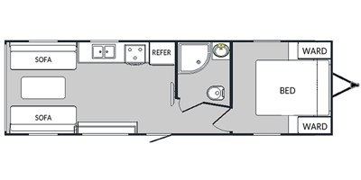 2020 Genesis Supreme Wanderer Travel Trailer 26FSWL floorplan