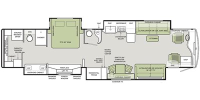 2020 Tiffin Motorhomes Zephyr 45 PZ floorplan