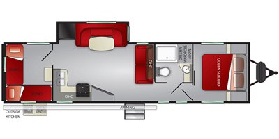 2020 Cruiser RV Fun Finder 32QB floorplan