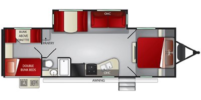 2020 Cruiser RV Fun Finder 28QD floorplan