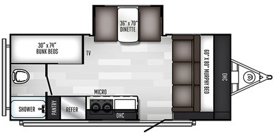 2020 Palomino PaloMini 189BHS floorplan