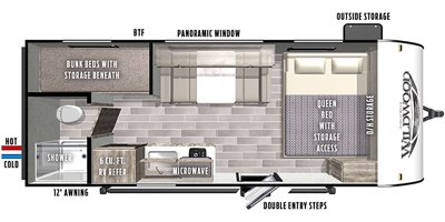 2020 Forest River Wildwood FSX 177BH floorplan