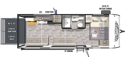 2020 Forest River Wildwood FSX 190RT floorplan