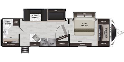 2020 Dutchmen Kodiak Ultimate 3021RBDS floorplan