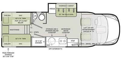 2020 Tiffin Motorhomes Wayfarer 25 LW floorplan