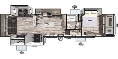 2020 Forest River Cardinal Limited 388RDLE floorplan