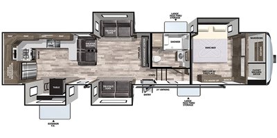 2020 Forest River Cardinal Luxury 375BKX floorplan