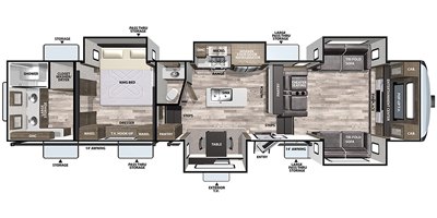 2021 Forest River Cardinal 25th Anniversary Edition 370FLX floorplan