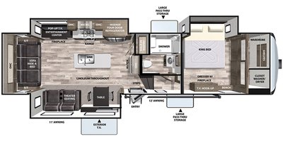 2021 Forest River Cardinal 25th Anniversary Edition 335RLX floorplan