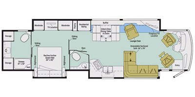 2020 Winnebago Horizon 42Q floorplan