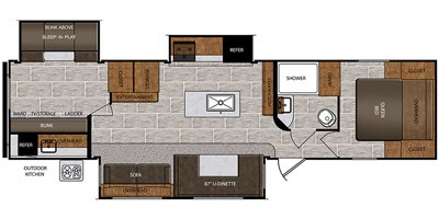 2020 Prime Time Manufacturing Avenger 32QBI floorplan