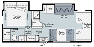 2020 Winnebago Outlook 26M floorplan