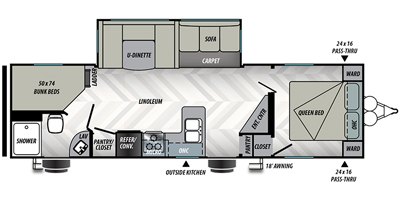 2020 Forest River EVO Northwest Elite 2740BH floorplan