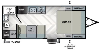 2020 Forest River EVO Northwest Select 177FQ floorplan