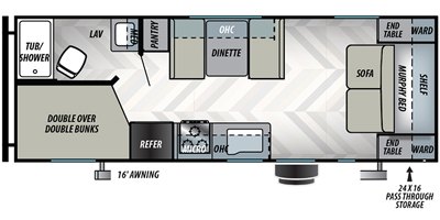 2020 Forest River EVO Northwest Lite 2260BH floorplan