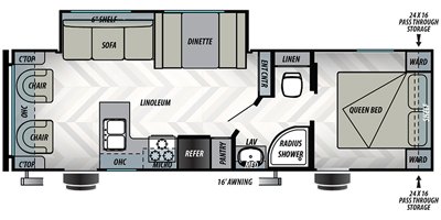 2020 Forest River EVO Northwest Lite 2540RL floorplan