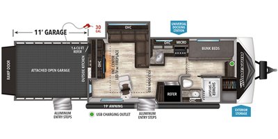 2020 Grand Design Momentum G-Class (Travel Trailer) 29GO floorplan