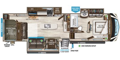 2021 Grand Design Solitude S-Class 3550BH floorplan