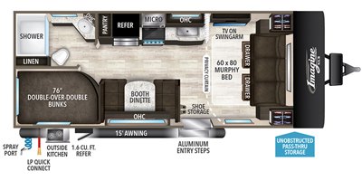 2021 Grand Design Imagine XLS 21BHE floorplan