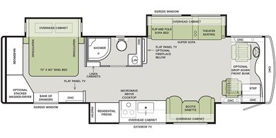 2021 Tiffin Motorhomes Allegro Red 340 33 AL floorplan