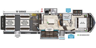 2021 Grand Design Momentum M-Class 398M floorplan