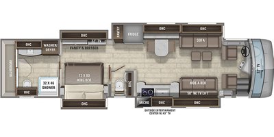 2021 Entegra Coach Cornerstone 45W floorplan