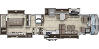 2021 Entegra Coach Cornerstone 45Y floorplan