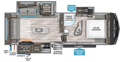 2021 Grand Design Reflection (Fifth Wheel) 29RS floorplan