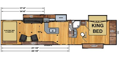 2021 Eclipse Attitude Wide Body 5th Wheel 35 GSG+3 floorplan