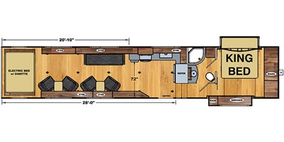 2021 Eclipse Attitude Wide Body 5th Wheel 4028 DGF floorplan