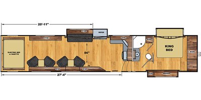 2021 Eclipse Attitude Wide Body 5th Wheel 3928 RR floorplan