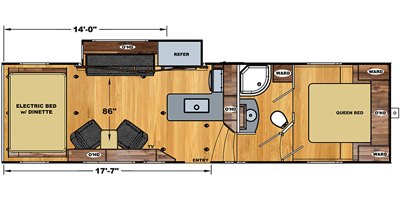 2021 Eclipse Attitude Wide Lite 5th Wheel 2814SS floorplan