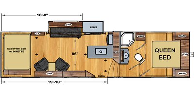 2021 Eclipse Attitude Wide Lite 5th Wheel 3016SS floorplan