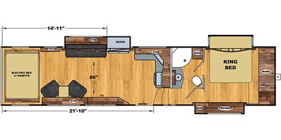 2021 Eclipse Iconic 5th Wheel Wide Body 3422RS floorplan