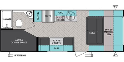 2021 Forest River Ibex 19MBH floorplan