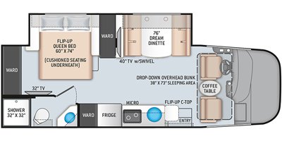 2021 Thor Motor Coach Axis® RUV™ 25.6 floorplan