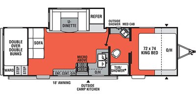 2021 Forest River Independence Trail 262DBS floorplan