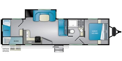 2021 Heartland Sundance Ultra-Lite SDTT 327 QB floorplan