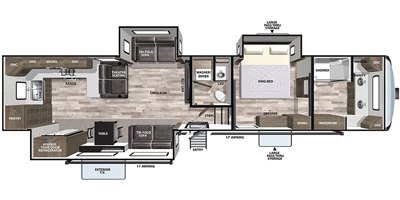 2021 Forest River Cardinal 25th Anniversary Edition 390FBX floorplan